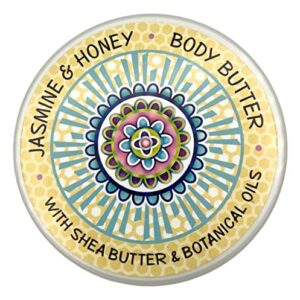 Greenwich Bay Trading Company JASMINE and HONEY Shea and Cocoa Butter Body Butter - From the Garden Collection - 8 Ounce Tub