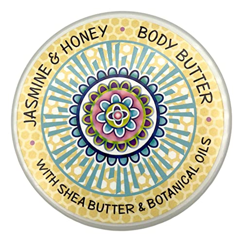 Greenwich Bay Trading Company JASMINE and HONEY Shea and Cocoa Butter Body Butter - From the Garden Collection - 8 Ounce Tub