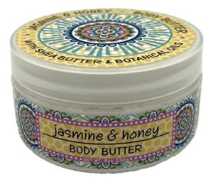 greenwich bay trading company jasmine and honey shea and cocoa butter body butter - from the garden collection - 8 ounce tub