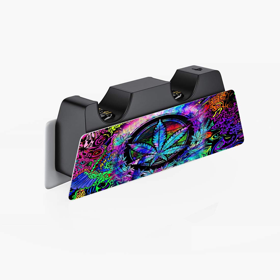 PlayVital Psychedelic Leaf Full Set Skin Decal for ps5 Console Disc Edition, Sticker Vinyl Decal Cover for ps5 Controller & Charging Station & Headset & Media Remote