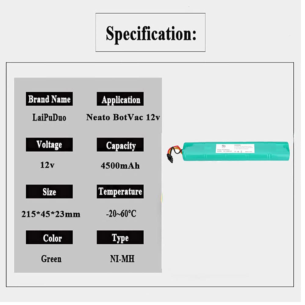 LouSdZoke 4500mAh 12V Ni-MH Vacuum Cleaner Rechargeable battery Pack for Neato Botvac 70e 75 Botvac D Series D75 D80 D85 Vacuum Cleaners 945-0129 945-0174