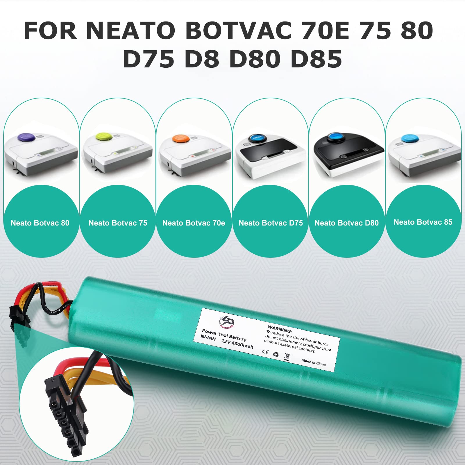 LouSdZoke 4500mAh 12V Ni-MH Vacuum Cleaner Rechargeable battery Pack for Neato Botvac 70e 75 Botvac D Series D75 D80 D85 Vacuum Cleaners 945-0129 945-0174