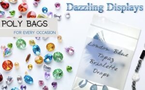 Dazzling Displays Small Plastic Bags - 100 Pack of 2 Mil, 2 x 2 Inch Resealable Self-Locking Jewelry Bags, Ideal Small Bags for Organizing & Storage