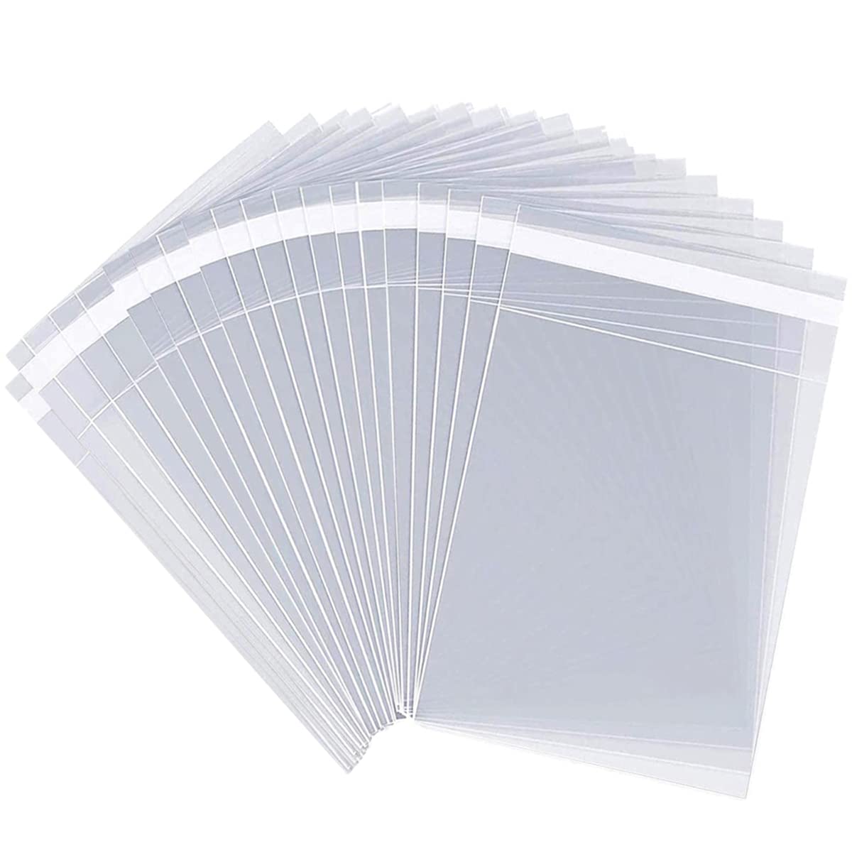 LEOSINDA 50pcs 9 X 12" Clear Resealable Cellophane Bags Treat Bags Cookie Bags Cello Candy Bags Self Sealing Adhesive Gift Wrap Plastic Small Business Packaging 1.3mil