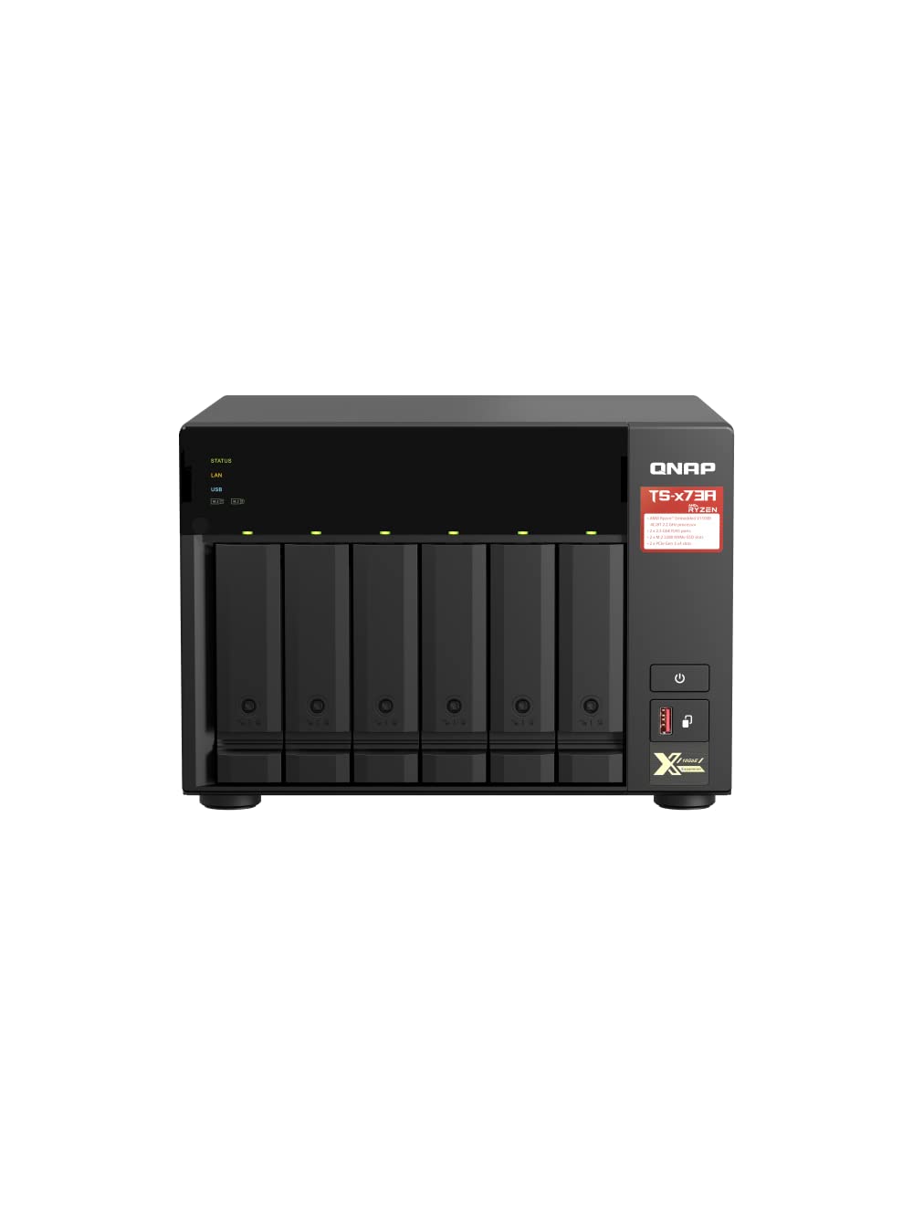 QNAP TS-673A-8G 6 Bay High-Performance NAS with 2 x 2.5GbE Ports and Two PCIe Gen3 Slots