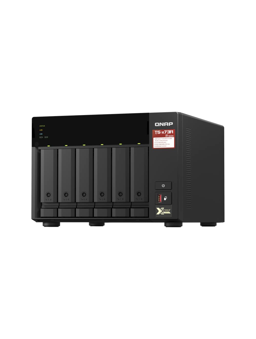 QNAP TS-673A-8G 6 Bay High-Performance NAS with 2 x 2.5GbE Ports and Two PCIe Gen3 Slots