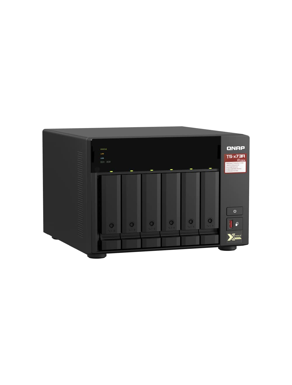 QNAP TS-673A-8G 6 Bay High-Performance NAS with 2 x 2.5GbE Ports and Two PCIe Gen3 Slots