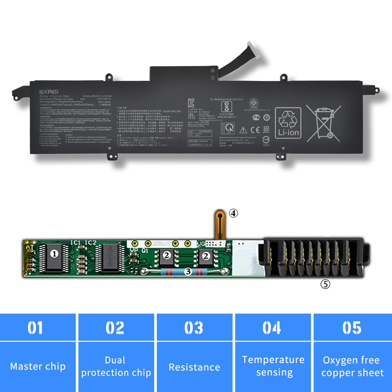 C41N1908 Laptop Battery for Asus ROG Zephyrus G14 GA401II GA401IV GA401IH GA401IU Series Notebook GA401II-BM026T GA401II-HE003T GA401IV-BR9N6 GA401IV-HE003T GA401IH-BM007 GA401IU-BM201T C41PQ05