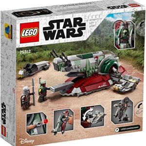 LEGO Star Wars Boba Fett Starship 75312 Building Toy - Mandalorian Model Set Featuring Iconic Starfighter with Rotating Wings and 2 Minifigures, Fun and Imaginative Build for Kids Age 9+