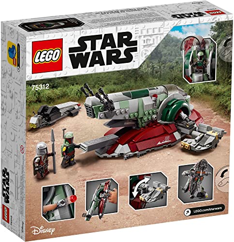 LEGO Star Wars Boba Fett Starship 75312 Building Toy - Mandalorian Model Set Featuring Iconic Starfighter with Rotating Wings and 2 Minifigures, Fun and Imaginative Build for Kids Age 9+