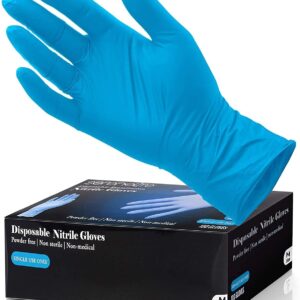 Serenelife Small Size Nitrile Disposable Latex & Powder Free Gloves | Great for Kitchens, Food Handling & Cleaning Supplies | Soft & Comfortable fit | Vinyl & Nitrile blend | 100 Count