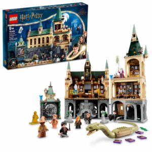 lego harry potter hogwarts chamber of secrets, 20th anniversary castle model with collectible golden voldemort minifigure and glow-in-the-dark nearly headless nick, harry potter birthday gift, 76389