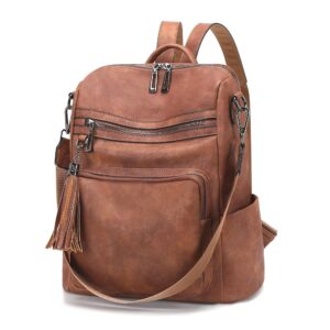 opage leather backpack purse for women fashion tassel ladies shoulder bags designer large backpack travel bag