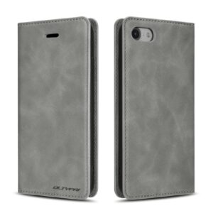 qltypri case for iphone se 2022 5g/iphone se 2020/iphone 8/iphone 7, premium pu leather cover tpu bumper with card holder kickstand magnetic adsorption flip wallet case for iphone 7/8/se2/se3 - grey