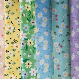 18" x 22" Fat Quarters Quilting Cotton Fabric Bundles for Sewing, 8 PCS Flowers