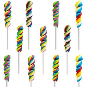 The Dreidel Company Twist Rainbow Lollipop, 4 Color Variety, Mixed Fruit Flavor, Individually Wrapped, 3" Inch Sucker (24-Pack)