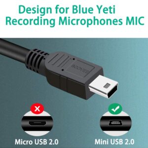 SCOVEE Replacement USB Cable Power Cord for Blue Yeti Recording Microphones MIC,Blue Yeti Pro USB Microphone,USB Microphone,Blue Snowball iCE USB Mic