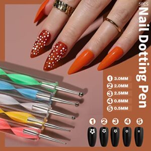 FANDAMEI Nail Art Kit, Nail Design Tools Kit with Nail Art Brushes, Nail Dotting Tools,Fine Glitter,Nail Butterfly, Nail Heart Glitter Sequins, Nail Foil Flakes, Nail Art Rhinestones, Nail Dust Brush