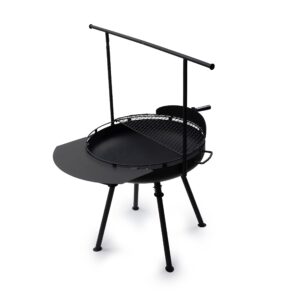 Barebones Cowboy Fire Pit Grill Side Table 30-Inch - Cowboy Grill Accessories for Outdoor Grills - Camping Cookware