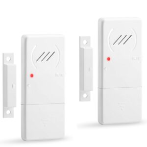 wsdcam refrigerator door alarm when opened 60 seconds time delay, 90db loud, ultra-slim fridge alarm door open alarm, freezer door alarm with delay - 2 pack