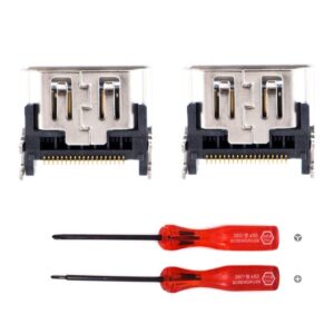 Rinbers Pack of 2 HDMI Port Display Socket Interface Connector Replacement for Sony Playstation 5 PS5 Console with Tool Kit