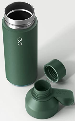 Ocean Bottle - Recycled Stainless Steel Drinks Reusable Water Bottle - Eco-Friendly & Reusable - Obsidian Black - 17 oz