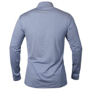 MANSDOUR Men's Active Sports Shirt 1/4 Zip Performance Long Sleeve Workout Running T Shirt Pullover Tops Light Blue