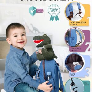 Naturally KIDS Dinosaur Backpack, Dinosaur Toys for Kids 3-5, 2 Year Old Boy Birthday Gift, Toddler Backpack Boys Girls