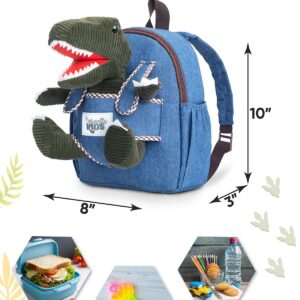 Naturally KIDS Dinosaur Backpack, Dinosaur Toys for Kids 3-5, 2 Year Old Boy Birthday Gift, Toddler Backpack Boys Girls