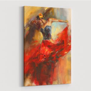 dancing lady oil paintings on canvas 12x16 inch framed wall artwork for living room bedroom home decorations wall decor red girl dancer artwork ready to hang -style a