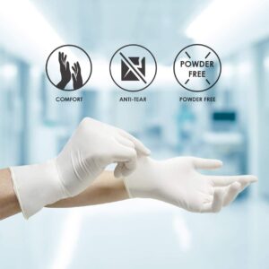 AroPaw New Disposable Latex Gloves, Powder Free 10 Boxes 1000 Gloves (Small)