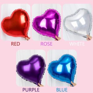 STIMULATE SZXXZZMY 20 Assorted Color Heart Shaped Balloons 5 Inches 10 Kinds of Rainbow Party Foil Balloons, Foil Balloons for Party Decoration, Birthday Party Supplies or Wedding Ceremony