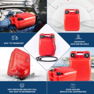 PumuHo Portable Outboard Boat Fuel Tank 6 Gallon/24L for Yamaha Mercury Marine Boat Engine Include 3/8" Gas Hose Pump