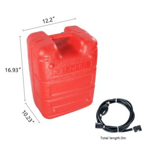 PumuHo Portable Outboard Boat Fuel Tank 6 Gallon/24L for Yamaha Mercury Marine Boat Engine Include 3/8" Gas Hose Pump