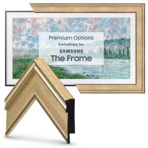 frame my tv deco tv frames - champagne (formerly warm silver) smart frame compatible only with samsung the frame tv (75", fits 2021-2024 frame tv)