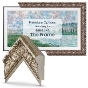 frame my tv deco tv frames - tuscan silver smart frame compatible only with samsung the frame tv (43", fits 2021-2024 frame tv)