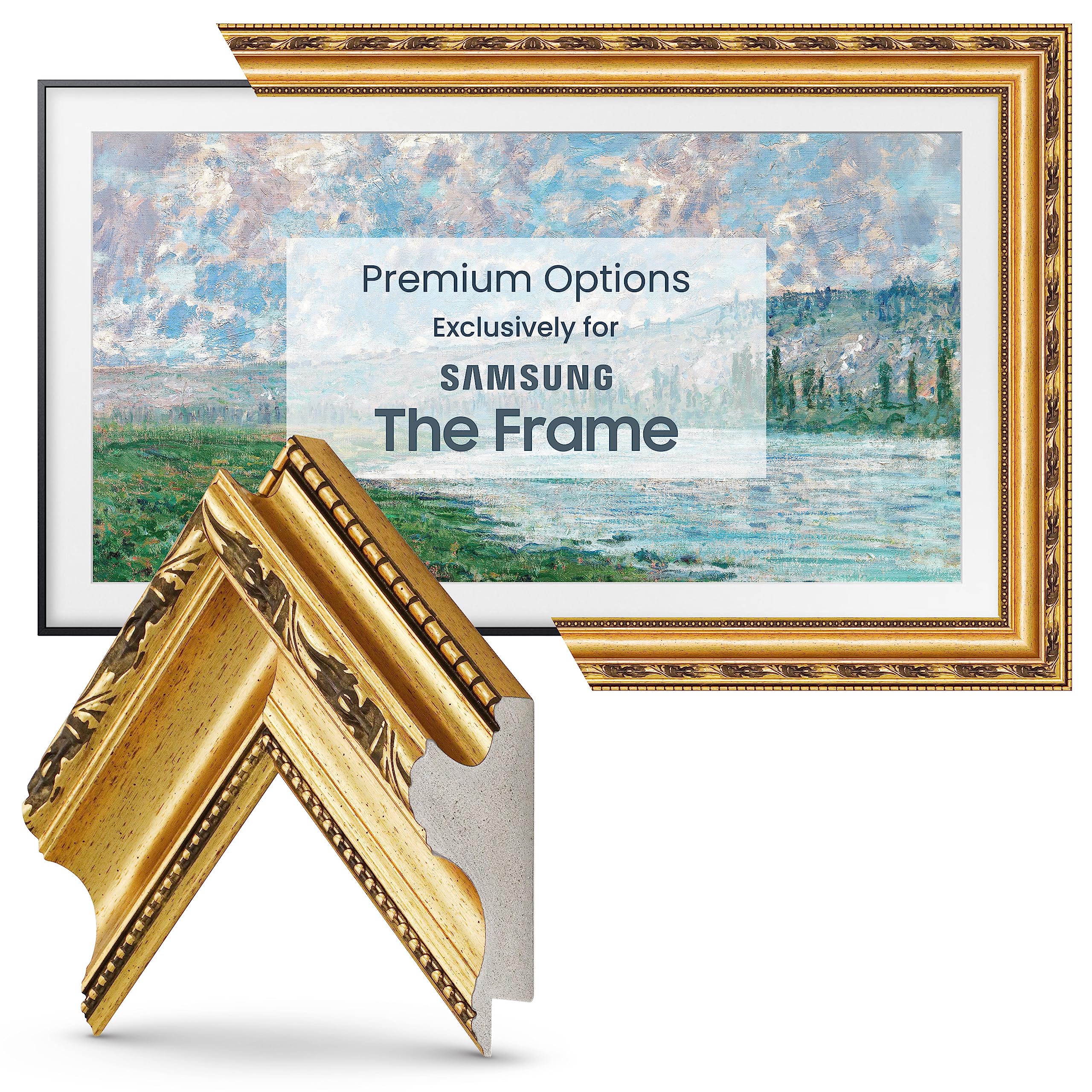 Frame My TV Deco TV Frames - Ornate Gold Smart Frame Compatible ONLY with Samsung The Frame TV (32", Fits 2021-2024 Frame TV)