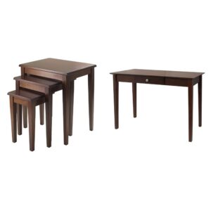 Winsome Wood Regalia Accent Table, Walnut & Wood Rochester Occasional Table, Antique Walnut