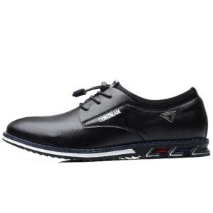 COSIDRAM Mens Casual Leather Shoes Business Slip-on Shoes Comfort Fashion Office Shoes for Male Black 8.5