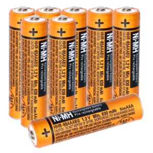 EOCIK HHR-65AAABU NI-MH AAA Rechargeable Battery for Panasonic 1.2V 630mAh AAA Rechargeable Battery for Cordless Phones (630-8pcs)