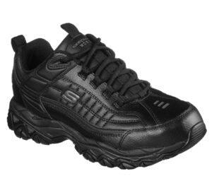 skechers men's fambli food service shoe, black, 10.5 wide