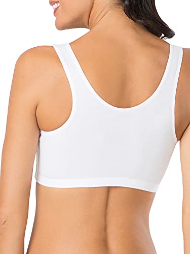 Fruit of the Loom Women's Built Up Tank Style Sports Bra, Black/WHT/WHT/Heather Grey, 34