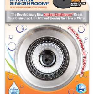 SinkShroom Revolutionary Clog-Free Sink Strainer Basket with Stopper, Stainless Steel