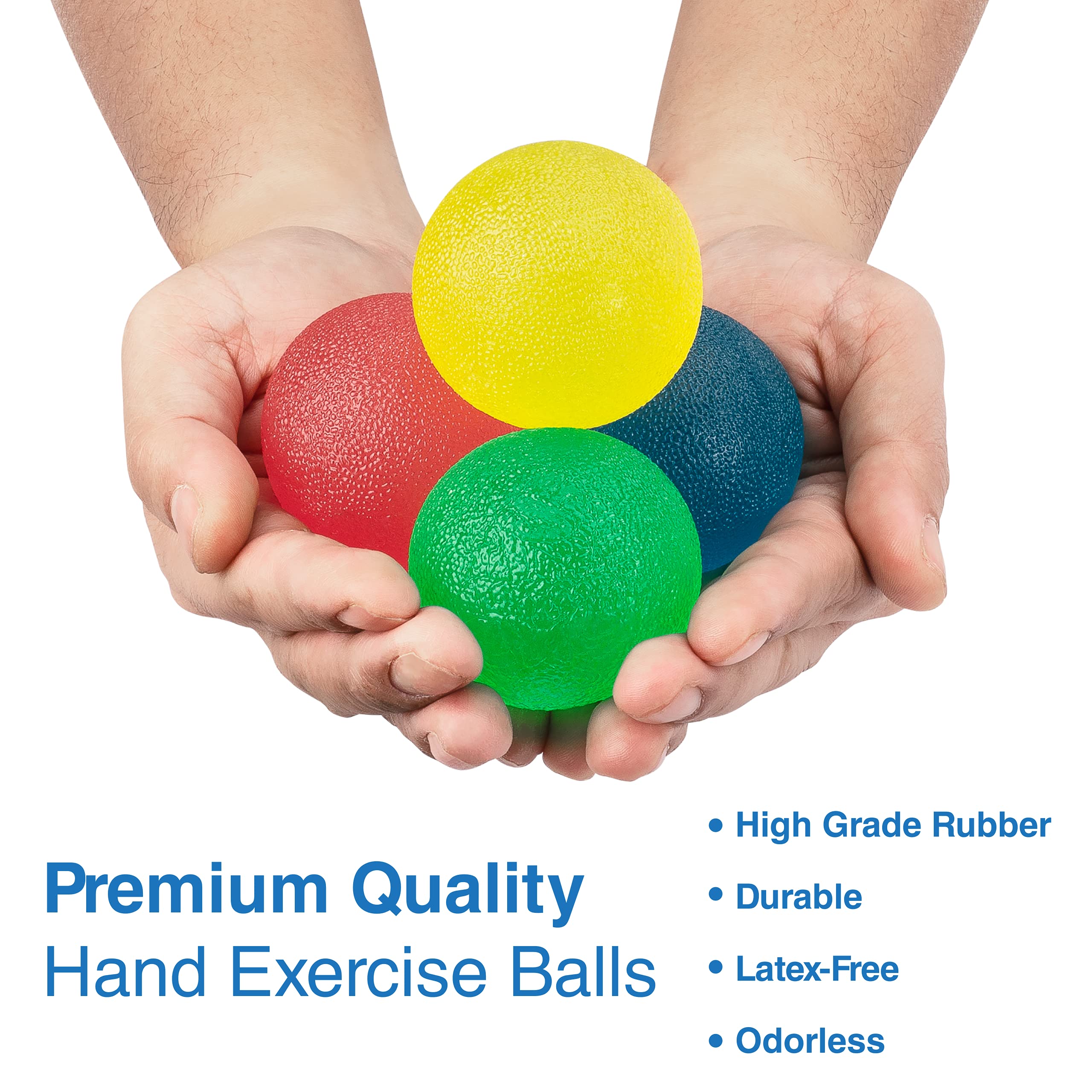 FlintRehab Premium Hand Exercise Balls - Workout Set of 4 for Carpal Tunnel Stress/Pain Relief, Physical Therapy - Arthritis - Hand Grip Strengthening