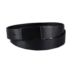 Calvin Klein Men's Reversible Dress Belt with Plaque Buckle, Black/Black, X-Large (42-44)