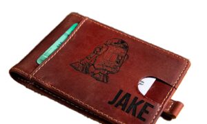 personalized star wars inspired slim hidden pocket distressed leather wallet the cedar key wallet by left coast original