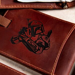 Personalized Star Wars Inspired Slim Hidden Pocket Distressed Leather Wallet The Cedar Key Wallet by Left Coast Original