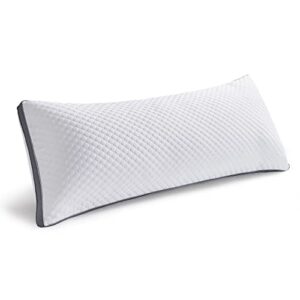 oubonun 20x54 full white body pillow for adults, big long bed pillow for sleeping, premium firm body support pillows for side sleepers