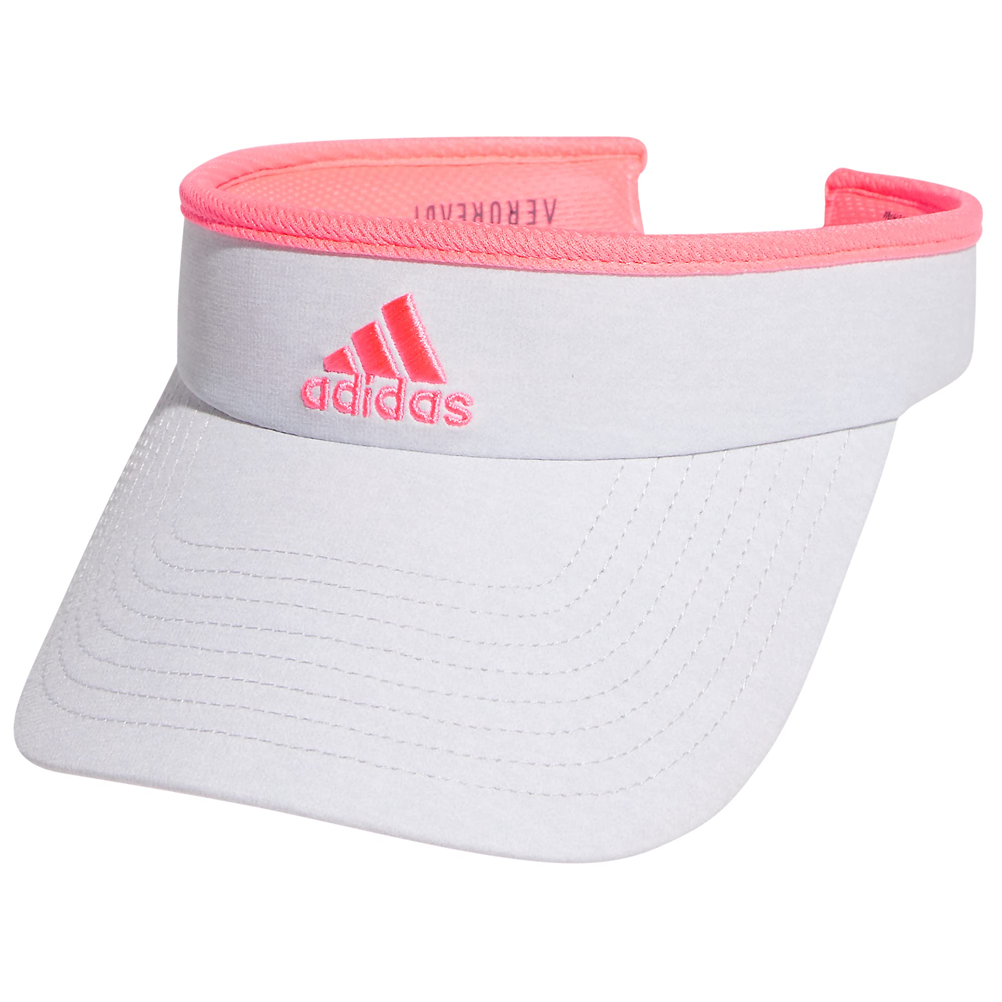 adidas womens Match visors headwear, Jersey Hats White/Acid Red, One Size US