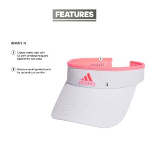 adidas womens Match visors headwear, Jersey Hats White/Acid Red, One Size US